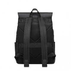 ET2417 - Kono Water-Resistant Urban Geometric Backpack With Laptop Compartment - Black