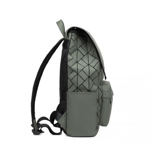 ET2417 - Kono Water-Resistant Urban Geometric Backpack With Laptop Compartment - Green