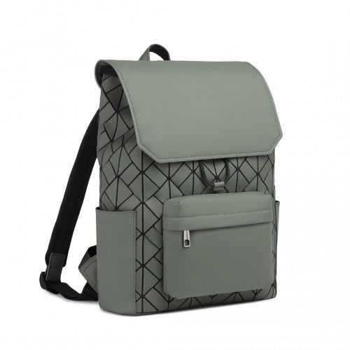 ET2417 - Kono Water-Resistant Urban Geometric Backpack With Laptop Compartment - Green