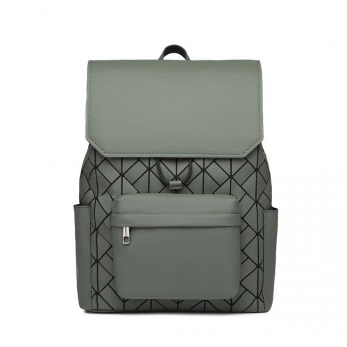 ET2417 - Kono Water-Resistant Urban Geometric Backpack With Laptop Compartment - Green