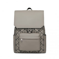 ET2417 - Kono Water-Resistant Urban Geometric Backpack With Laptop Compartment - Grey