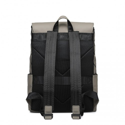 ET2417 - Kono Water-Resistant Urban Geometric Backpack With Laptop Compartment - Grey