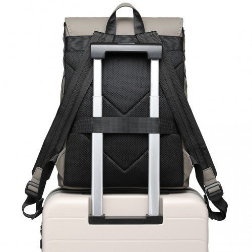 ET2417 - Kono Water-Resistant Urban Geometric Backpack With Laptop Compartment - Grey