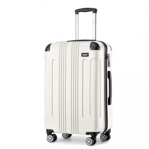 K1777-1L - Kono 24 Inch ABS Lightweight Compact Hard Shell Travel Luggage For Extended Journeys - Beige