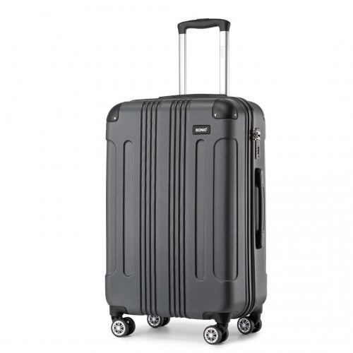 K1777-1L - Kono 24 Inch ABS Lightweight Compact Hard Shell Travel Luggage For Extended Journeys - Grey