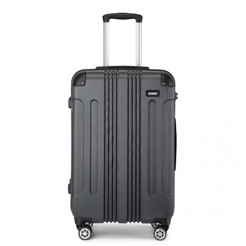 K1777-1L - Kono 24 Inch ABS Lightweight Compact Hard Shell Travel Luggage For Extended Journeys - Grey