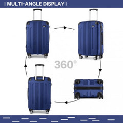 K1777-1L - Kono 28 Inch ABS Lightweight Compact Hard Shell Travel Luggage For Extended Journeys - Navy