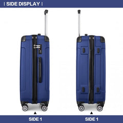 K1777-1L - Kono 28 Inch ABS Lightweight Compact Hard Shell Travel Luggage For Extended Journeys - Navy