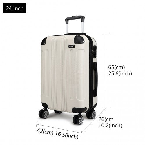 K1777L - Kono 24 Inch ABS Hard Shell Suitcase Luggage - Beige