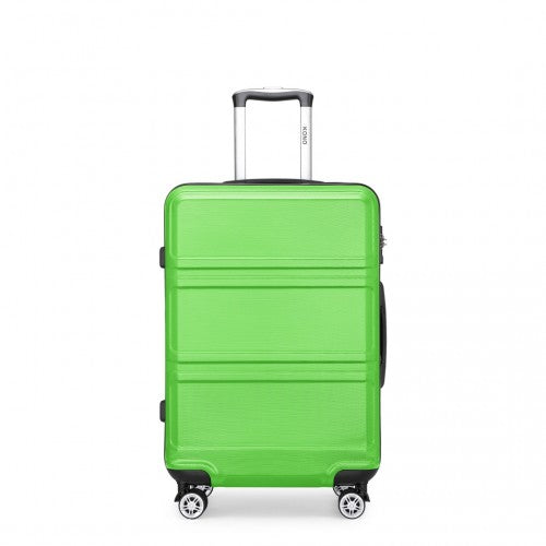 K1871-1L - Kono ABS 20 Inch Sculpted Horizontal Design Cabin Luggage - Green