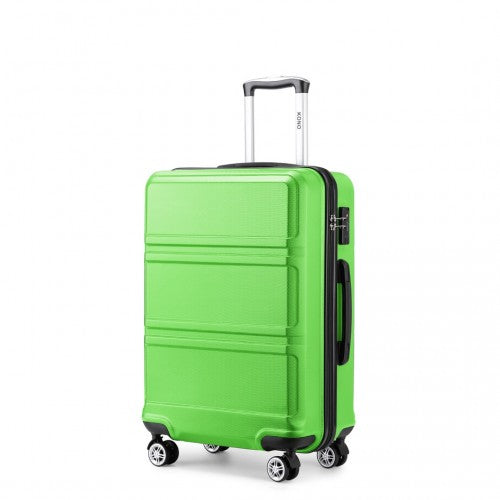 K1871-1L - Kono ABS 20 Inch Sculpted Horizontal Design Cabin Luggage - Green