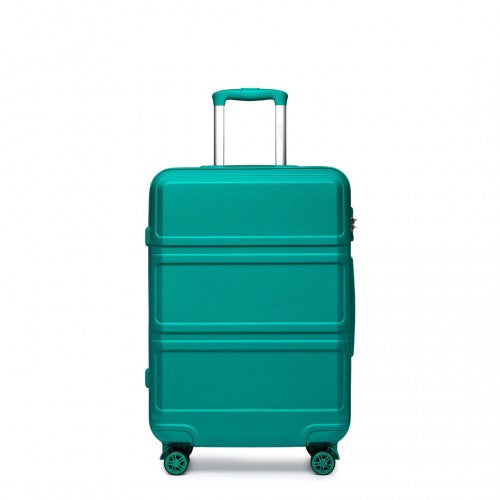 K1871-1L - Kono ABS 28 Inch Sculpted Horizontal Design Suitcase - Teal