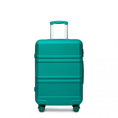 K1871-1L - Kono ABS 24 Inch Sculpted Horizontal Design Suitcase - Teal