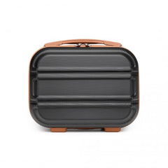 K1871-1L - Kono 12 Inch Lightweight Hard Shell ABS Vanity Case - Black And Brown