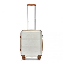 K1871-1L - Kono ABS 20 Inch Sculpted Horizontal Design Cabin Luggage - Camouflage Cream And Brown