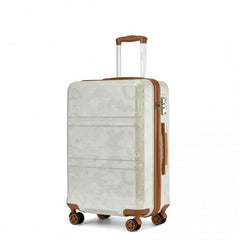 K1871-1L - Kono ABS 20 Inch Sculpted Horizontal Design Cabin Luggage - Camouflage Cream And Brown