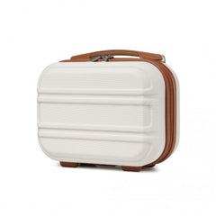 K1871-1L - Kono 12 Inch Lightweight Hard Shell ABS Vanity Case - Cream