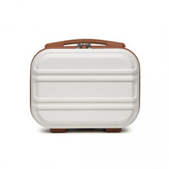 K1871-1L - Kono 12 Inch Lightweight Hard Shell ABS Vanity Case - Cream