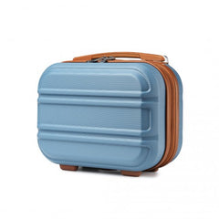 K1871-1L - Kono 12 Inch Lightweight Hard Shell ABS Vanity Case - Grayish Blue And Brown