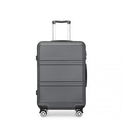 K1871-1L - Kono ABS 24 Inch Sculpted Horizontal Design Suitcase - Grey