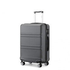 K1871-1L - Kono ABS 24 Inch Sculpted Horizontal Design Suitcase - Grey