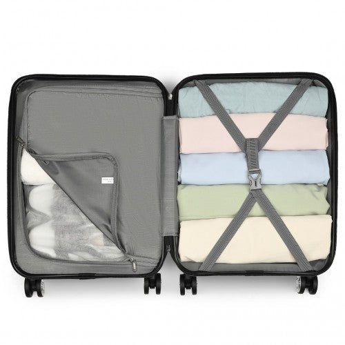 K1871-1L - Kono ABS 20 Inch Sculpted Horizontal Design Cabin Luggage - Mint Green