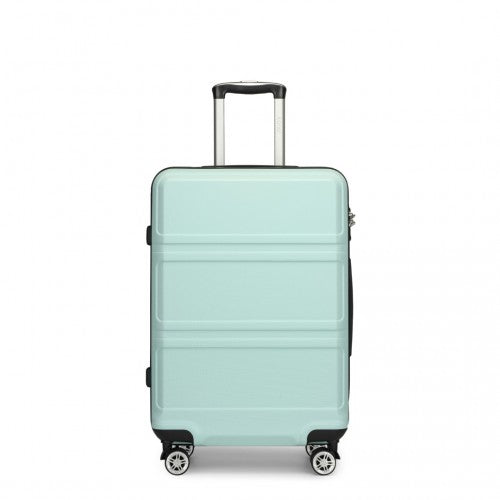 K1871-1L - Kono ABS 20 Inch Sculpted Horizontal Design Cabin Luggage - Mint Green