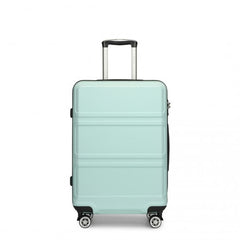 K1871-1L - Kono ABS 20 Inch Sculpted Horizontal Design Cabin Luggage - Mint Green