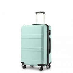 K1871-1L - Kono ABS 20 Inch Sculpted Horizontal Design Cabin Luggage - Mint Green