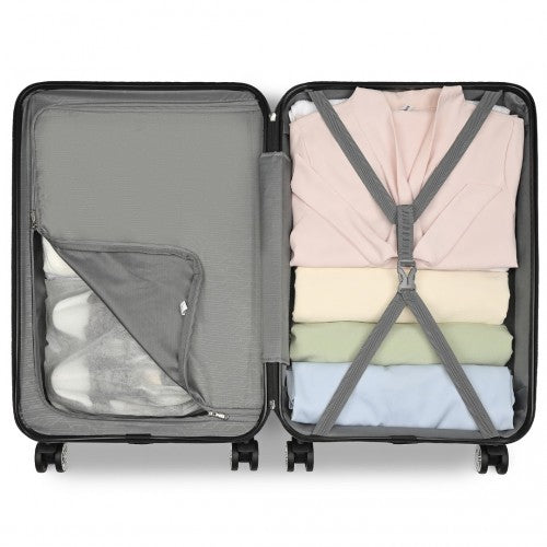 K1871-1L - Kono ABS 24 Inch Sculpted Horizontal Design Suitcase - Mint Green