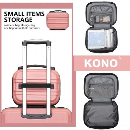 K1871-1L - Kono 12 Inch Lightweight Hard Shell ABS Vanity Case - Nude