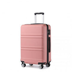 K1871-1L - Kono ABS 28 Inch Sculpted Horizontal Design Suitcase - Nude