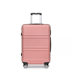 K1871-1L - Kono ABS 24 Inch Sculpted Horizontal Design Suitcase - Nude