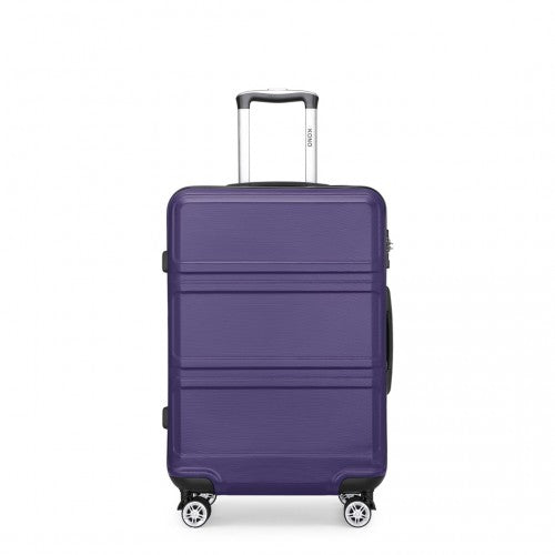 K1871-1L - Kono ABS 20 Inch Sculpted Horizontal Design Cabin Luggage - Purple