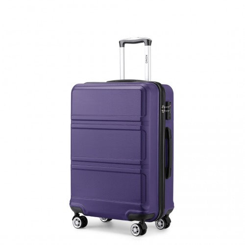 K1871-1L - Kono ABS 20 Inch Sculpted Horizontal Design Cabin Luggage - Purple