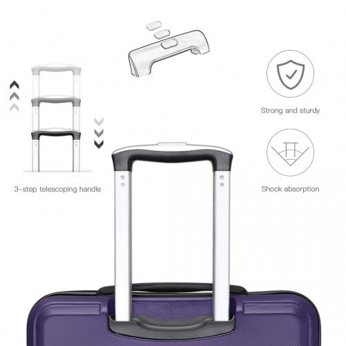 K1871-1L - Kono ABS 28 Inch Sculpted Horizontal Design Suitcase - Purple