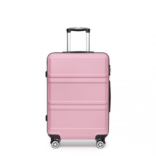 K1871-1L - Kono ABS 28 Inch Sculpted Horizontal Design Suitcase - Pink