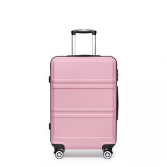 K1871-1L - Kono ABS 20 Inch Sculpted Horizontal Design Cabin Luggage - Pink