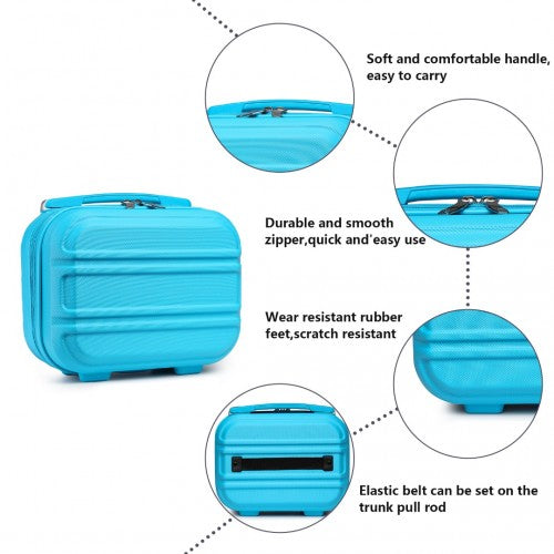 K1871-1L - Kono 12 Inch Lightweight Hard Shell ABS Vanity Case - Blue