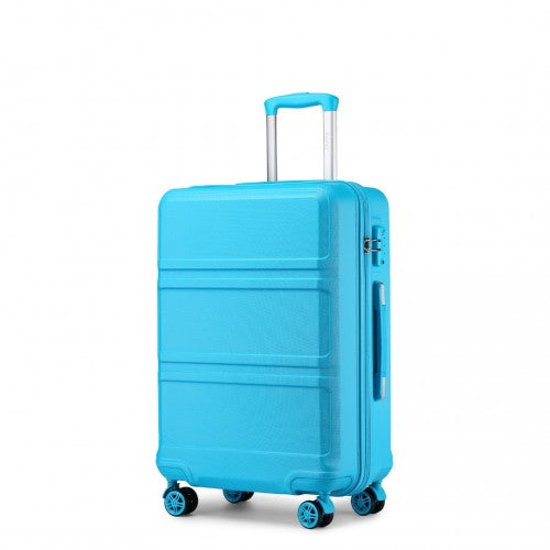 K1871-1L - Kono ABS 20 Inch Sculpted Horizontal Design Cabin Luggage - Blue