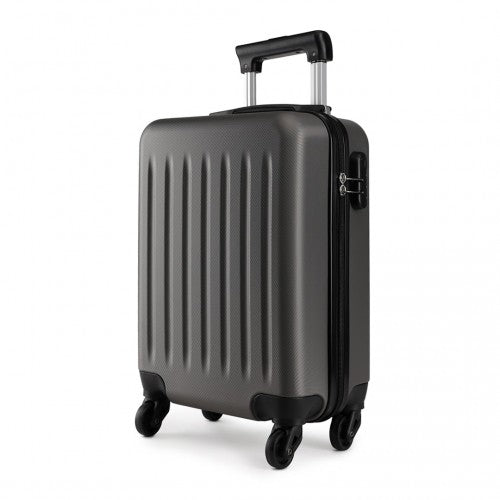 K1872L - Kono 19 Inch ABS Hard Shell Carry On Luggage 4 Wheel Spinner Suitcase - Grey