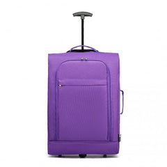 K1873-2 - Kono CABIN SIZE SOFT SHELL HAND LUGGAGE - PURPLE