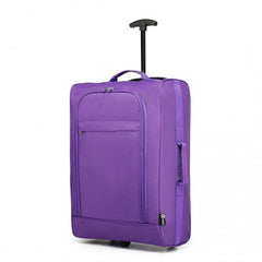 K1873-2 - Kono CABIN SIZE SOFT SHELL HAND LUGGAGE - PURPLE