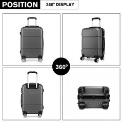 K1995L - Kono Hard Shell ABS Carry On Suitcase 20 Inch - Grey