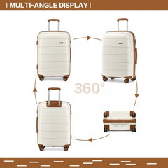 K1997L - KONO 24 INCH HARD SHELL PP SUITCASE - CREAM