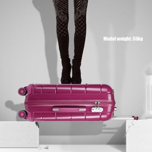 K1997L - KONO 20-24-28” HARD SHELL PP SUITCASE SET - PURPLE