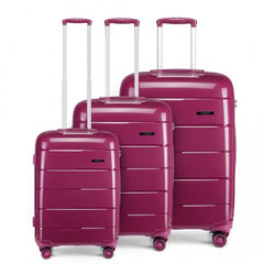 K1997L - KONO 20-24-28” HARD SHELL PP SUITCASE SET - PURPLE