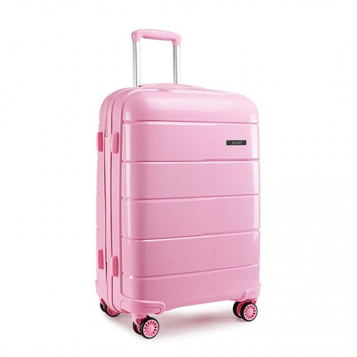 K1997L - KONO 20-24-28” HARD SHELL PP SUITCASE SET - PINK