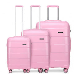 K1997L - KONO 20-24-28” HARD SHELL PP SUITCASE SET - PINK