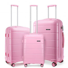 K1997L - KONO 20-24-28” HARD SHELL PP SUITCASE SET - PINK